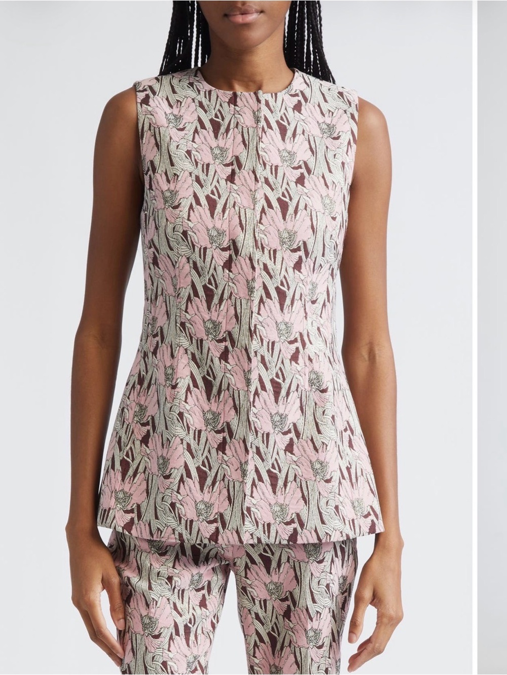 Veronica Beard Jessup Metallic Floral Vest